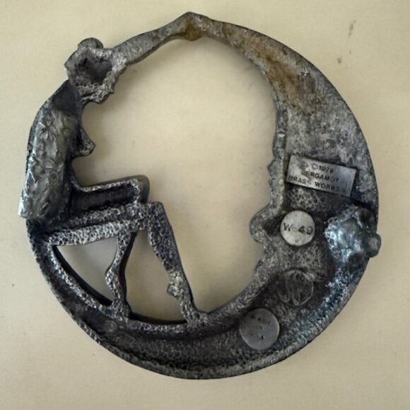 Winking Moon Nude Woman Belt Buckle Boho Hippy Vintage 1979 1970s Bergamot USA